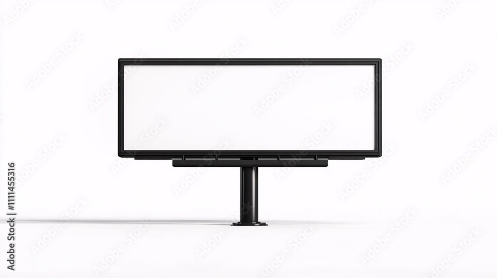 A realistic empty billboard isolated on a white background, serving as a template for large-format outdoor advertisements or media promotions

