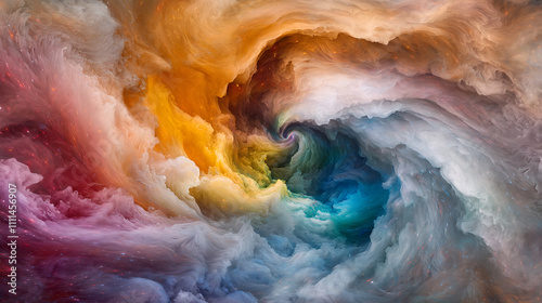 Wallpaper Mural vibrant swirl of colors and textures creates mesmerizing cosmic scene, evoking feelings of wonder and exploration. This abstract representation of galaxy showcases dynamic movement and depth Torontodigital.ca