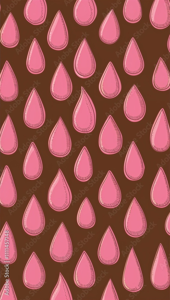 Pink Tear drop pattern hand drawn design on Black background illustration Pink Tear drop pattern hand drawn design on Black background illustration