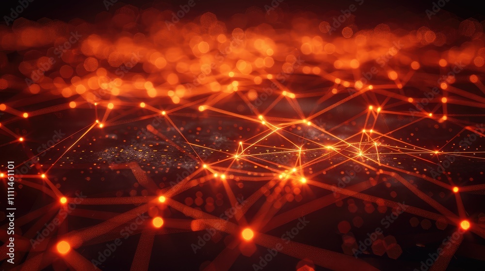 Glowing digital grid representing a data network
