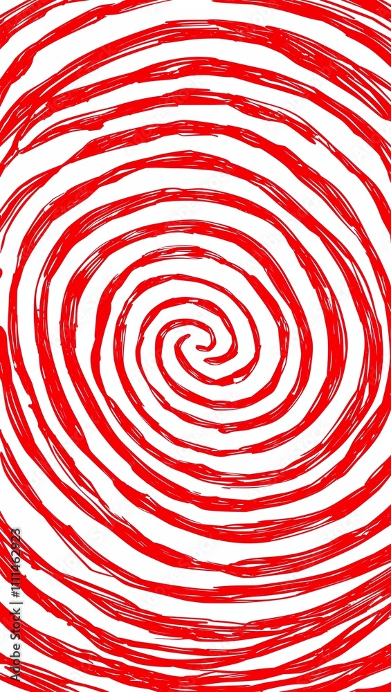 Red Spiral pattern hand drawn design on White background illustration Red Spiral pattern hand drawn design on White background illustration