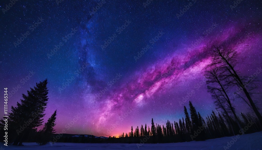 A snowy road with the aurora borealis above it 8745 A snowy road with the aurora borealis above it 8745