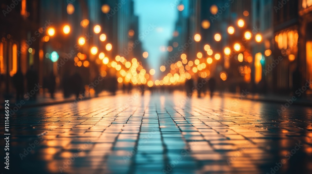 Vibrant and Captivating Nighttime Cityscape with Illuminated Streets Walkways and Pedestrians Socializing in a Lively Urban Environment Vibrant and Captivating Nighttime Cityscape with Illuminated Streets Walkways and Pedestrians Socializing in a Lively Urban Environment