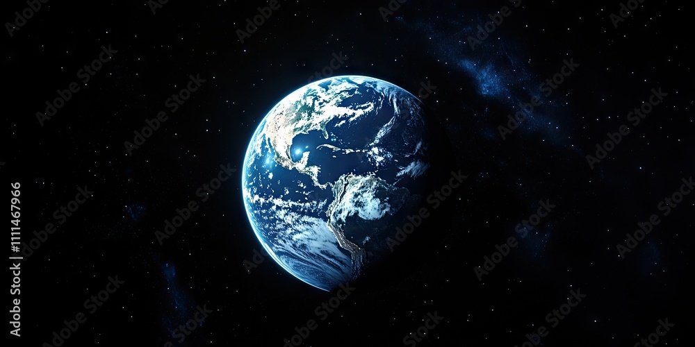 Obraz premium Planet earth seen from the moon, pure surrealism in high definition