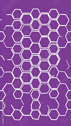 White Octagon pattern hand drawn design on Purple background illustration