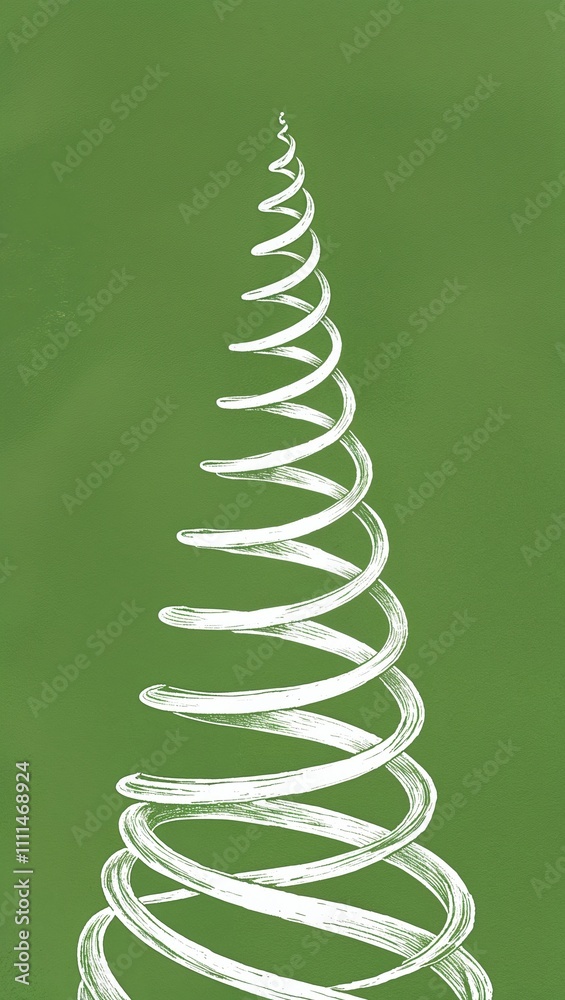 White Spiral pattern hand drawn design on Green background illustration White Spiral pattern hand drawn design on Green background illustration