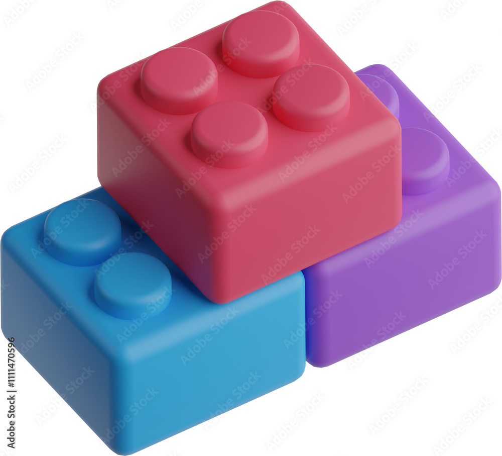 Building blocks 3D icon for fun and creative child activities Building blocks 3D icon for fun and creative child activities