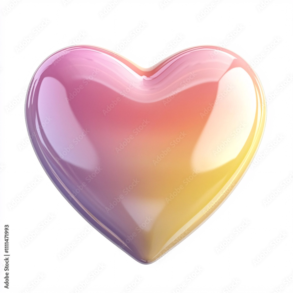 A glossy, pastel-colored heart shape with a gradient from pink to yellow, symbolizing love and affection. A glossy, pastel-colored heart shape with a gradient from pink to yellow, symbolizing love and affection.
