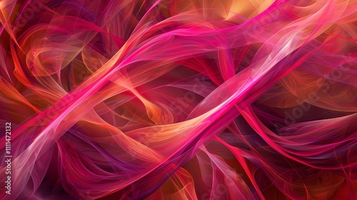 Pink and orange swirling light trails create a dynamic and vibrant abstract background, perfect for digital art projects