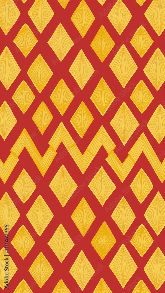 Yellow Trapezoid pattern hand drawn design on White background illustration Yellow Trapezoid pattern hand drawn design on White background illustration