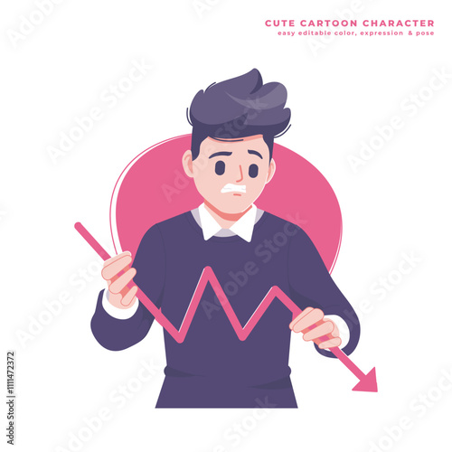 downfall business cartoon illustration