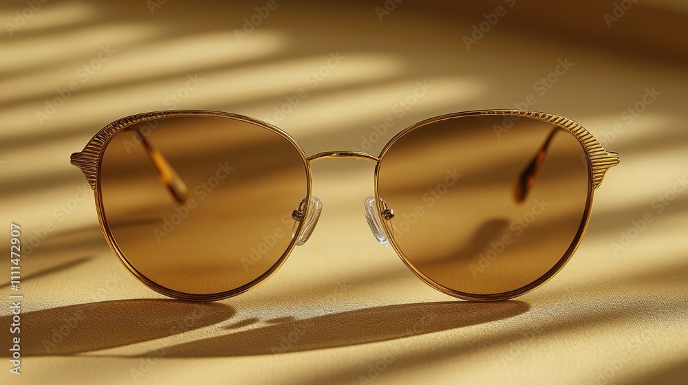 Sunglasses with Brown Lenses and Gold Frame Sunglasses with Brown Lenses and Gold Frame