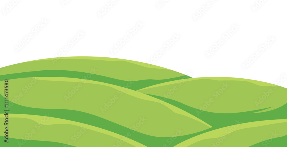 A series of wavy green hills on a transparent background A series of wavy green hills on a transparent background