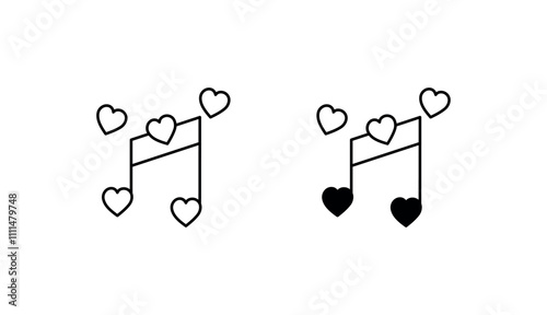 Love Music icon design with white background stock illustration