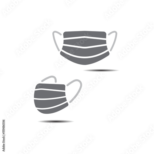 Illustration vector of face mask , Sanitation and protection facemask ppe icon set with respiratory face masks