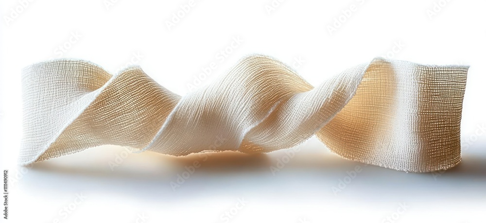 Elastic Medical Bandage Roll Top View Isolated on Clean White Background for First Aid and Health Care Elastic Medical Bandage Roll Top View Isolated on Clean White Background for First Aid and Health Care