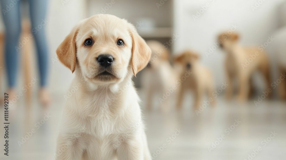 Adorable Playful Puppy Engaged in Training and Interactive Routine at Home Environment Showcasing Energetic and Friendly Canine Behavior Adorable Playful Puppy Engaged in Training and Interactive Routine at Home Environment Showcasing Energetic and Friendly Canine Behavior