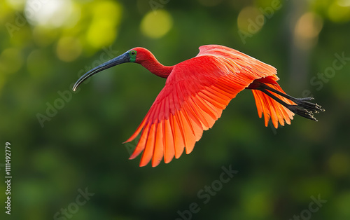 Scarlet Ibis - Eudocimus ruber perched in its natural habitat. photo