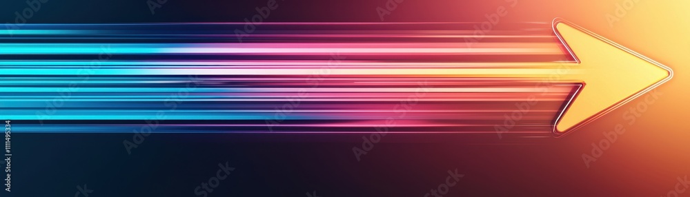 A dynamic arrow with vibrant color streaks, symbolizing speed and direction against a dark background. A dynamic arrow with vibrant color streaks, symbolizing speed and direction against a dark background.