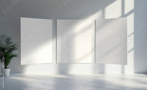 minimalist folded leaflet template white blank paper design booklet presentation empty space threefold marketing