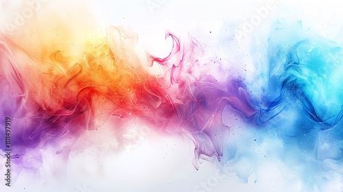 watercolor rainbow splash, rainbow splashes, spray-paint style, color field. Generative AI.