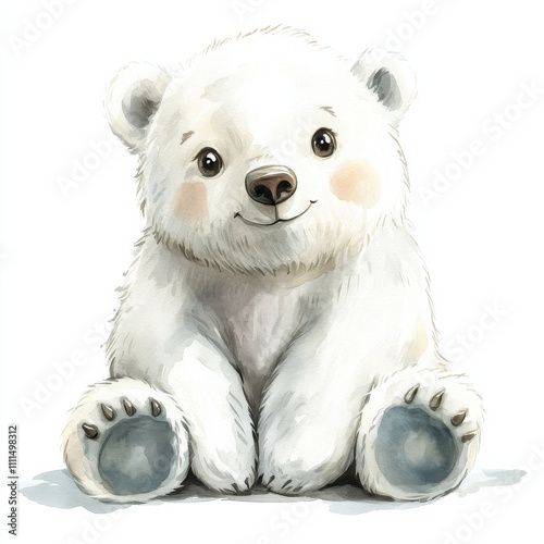 Obraz na płótnie Cute polar bear doll illustration with friendly expression w salonie