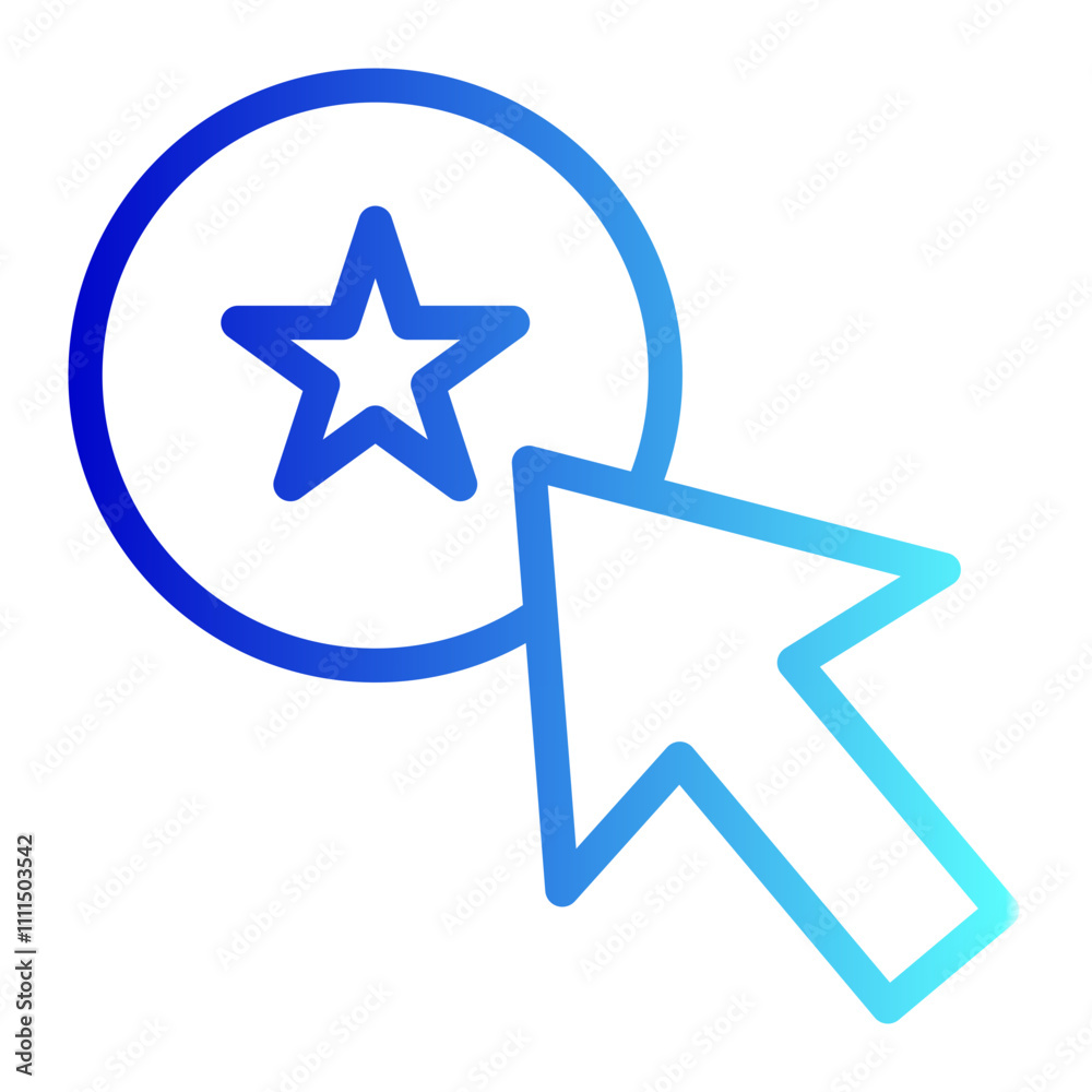 Star with cursor click icon, perfect for web design and decoration Star with cursor click icon, perfect for web design and decoration