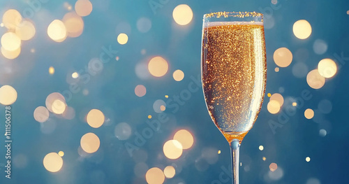 glass of wine for party celebration banner