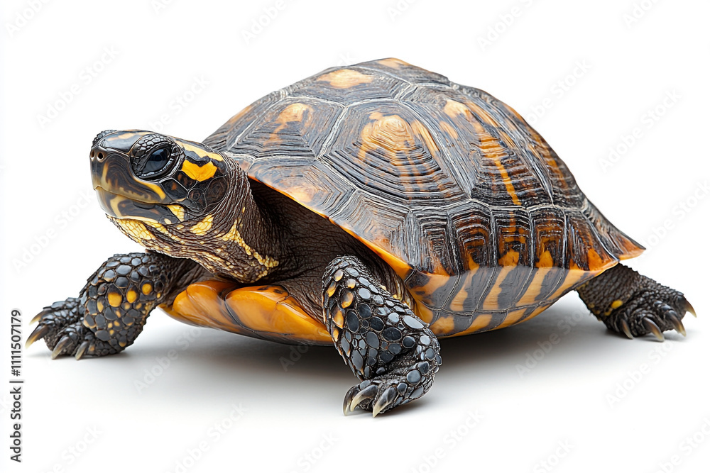 Obraz premium Eastern Box Turtle Showing Detailed Shell and Claws