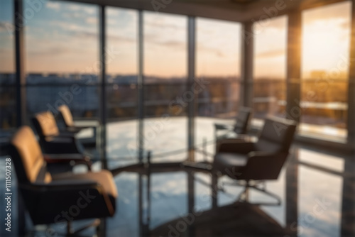 Blur focus of White open space office interior can be used as background