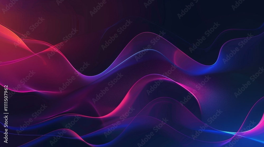 Pink and blue particles flowing and waving on a dark background, creating an abstract and elegant design Pink and blue particles flowing and waving on a dark background, creating an abstract and elegant design