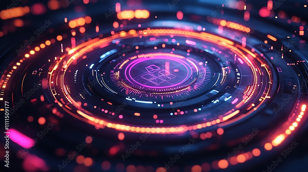 A futuristic energy core interface featuring glowing pulsating energy rings, intricate geometric overlays, vibrant neon hues, dynamic light animations, and a high-tech sci-fi aesthetic, A futuristic energy core interface featuring glowing pulsating energy rings, intricate geometric overlays, vibrant neon hues, dynamic light animations, and a high-tech sci-fi aesthetic,