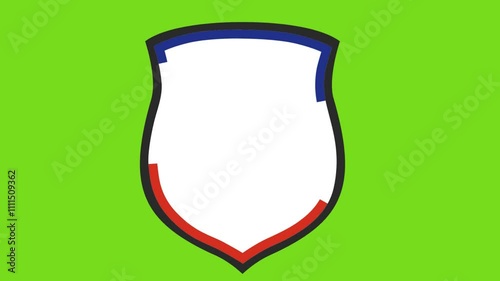 shield animation with green screen shield with blue and red effect animation