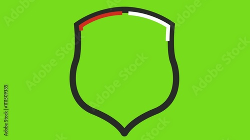 shield badge icon emblem logo animated shield neon emblem logo green screen