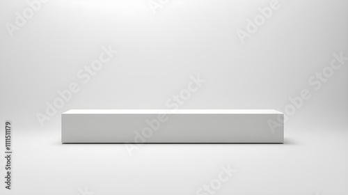 Minimalistic Elegance: Sleek Long Rectangular White Box on Pristine White Background