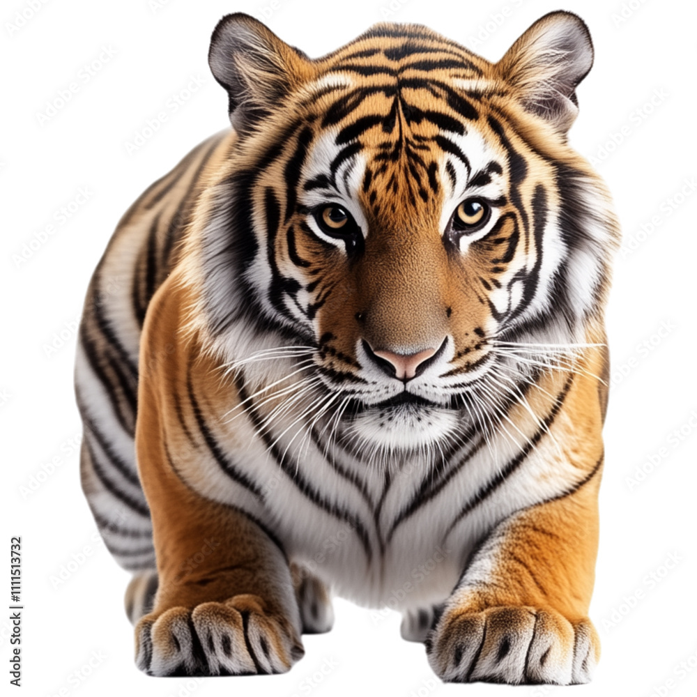 Naklejka premium Leaping Tiger, Transparent background 