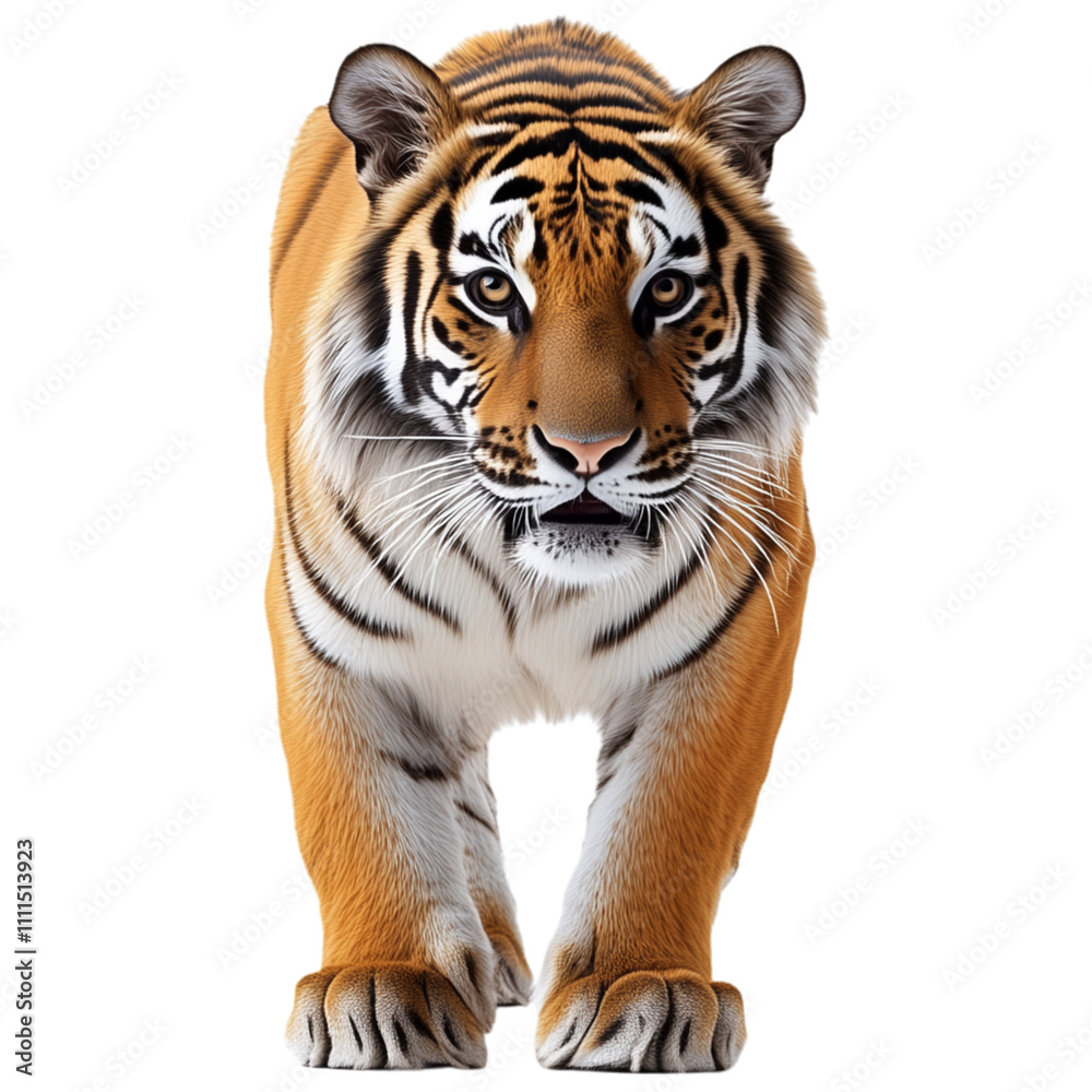 Fototapeta premium Leaping Tiger, Transparent background 