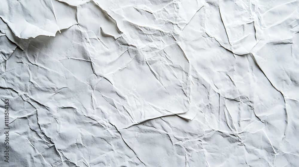 Obraz premium Crumpled White Paper Texture Background Design Element