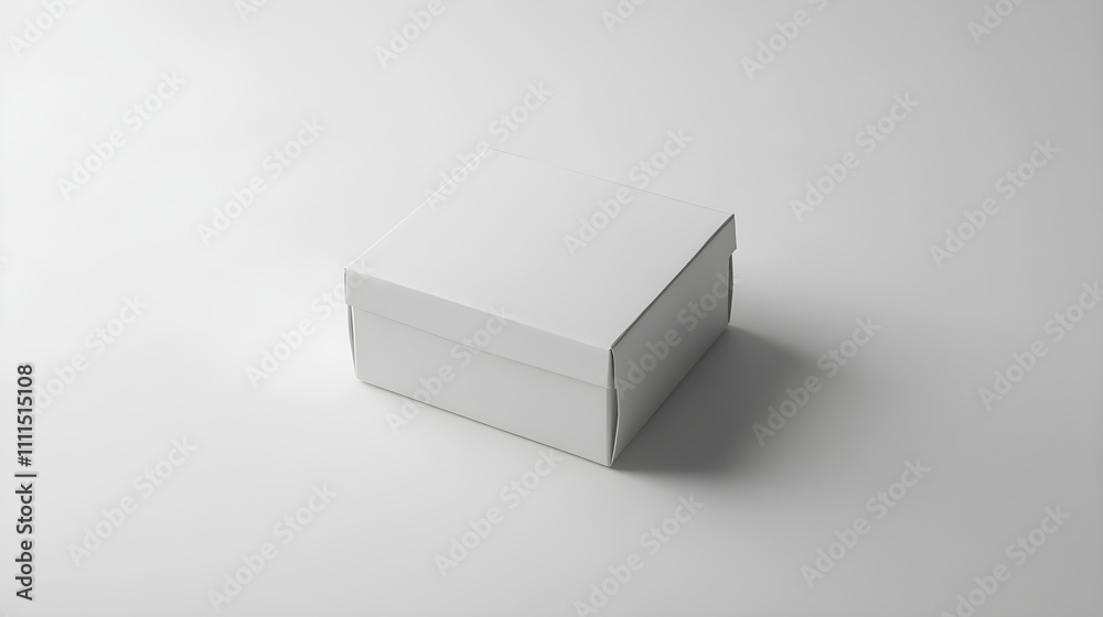 Minimalist White Paper Snack Box on a Pristine White Background: Simplicity in Functional Design Minimalist White Paper Snack Box on a Pristine White Background: Simplicity in Functional Design