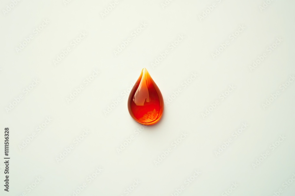 Minimalistic a tiny droplet of molten lava on a solid white background Minimalistic a tiny droplet of molten lava on a solid white background