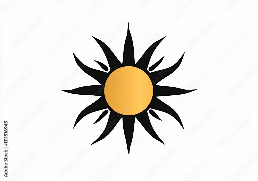 Minimalist Sun Icon in Black on White Background for Modern Design Minimalist Sun Icon in Black on White Background for Modern Design