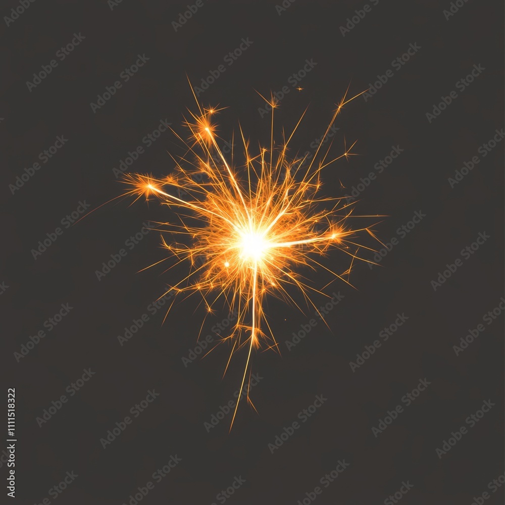 Obraz premium Glowing sparkler isolated on black background.