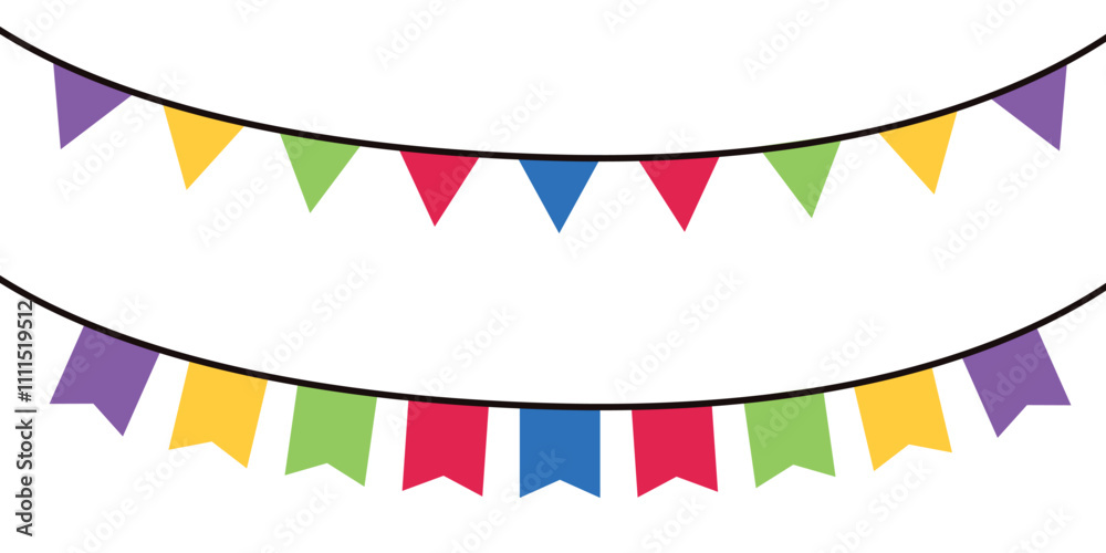 Decorative colorful party flags