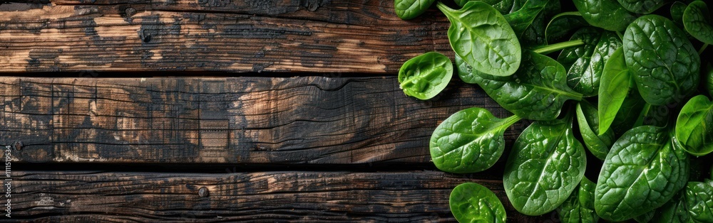 Freshly Harvested Spinach and Vegetables on Dark Wooden Table - Agriculture Food Photography Background Freshly Harvested Spinach and Vegetables on Dark Wooden Table - Agriculture Food Photography Background