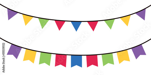 Decorative colorful party flags