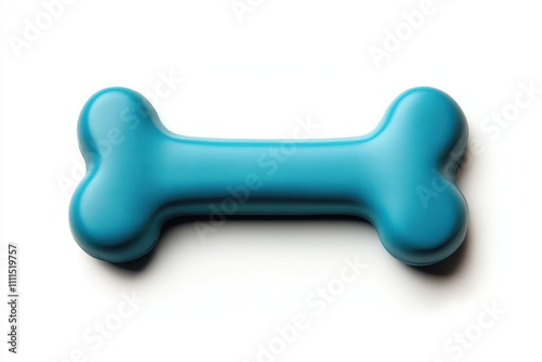 Blue rubber dog toy bone shaped chew toy textured surface vibrant cyan color durable pet photo