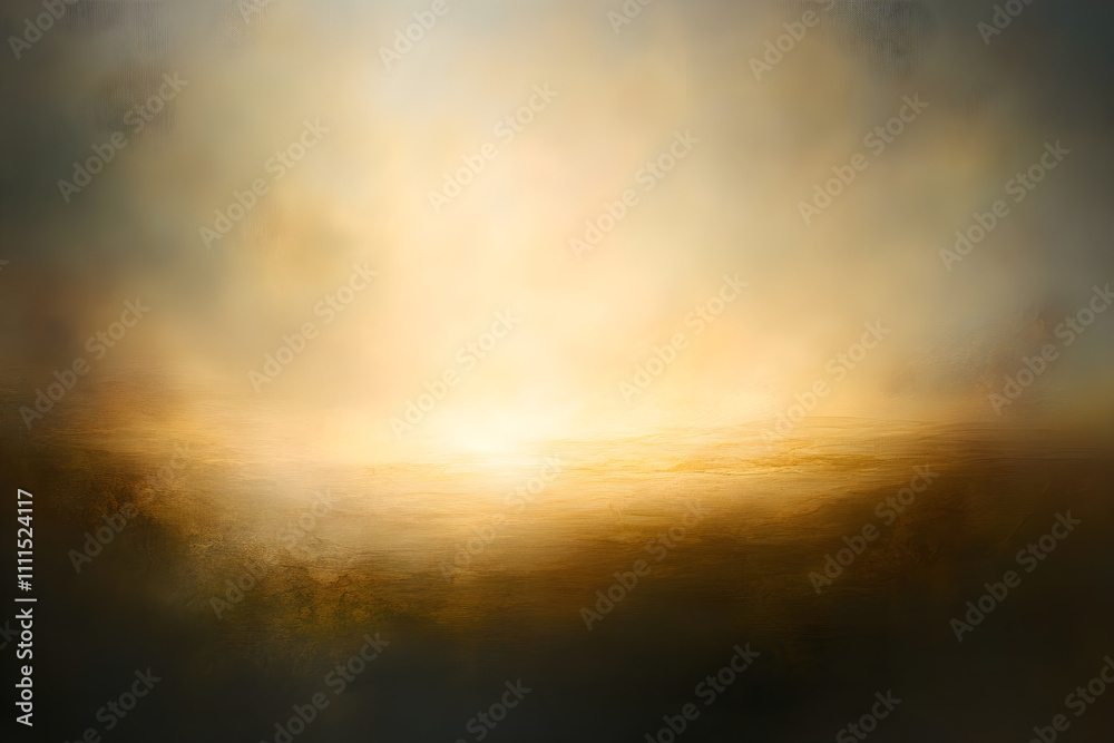 Fototapeta premium Golden Radiance: Piercing Light in a Mystical Fog