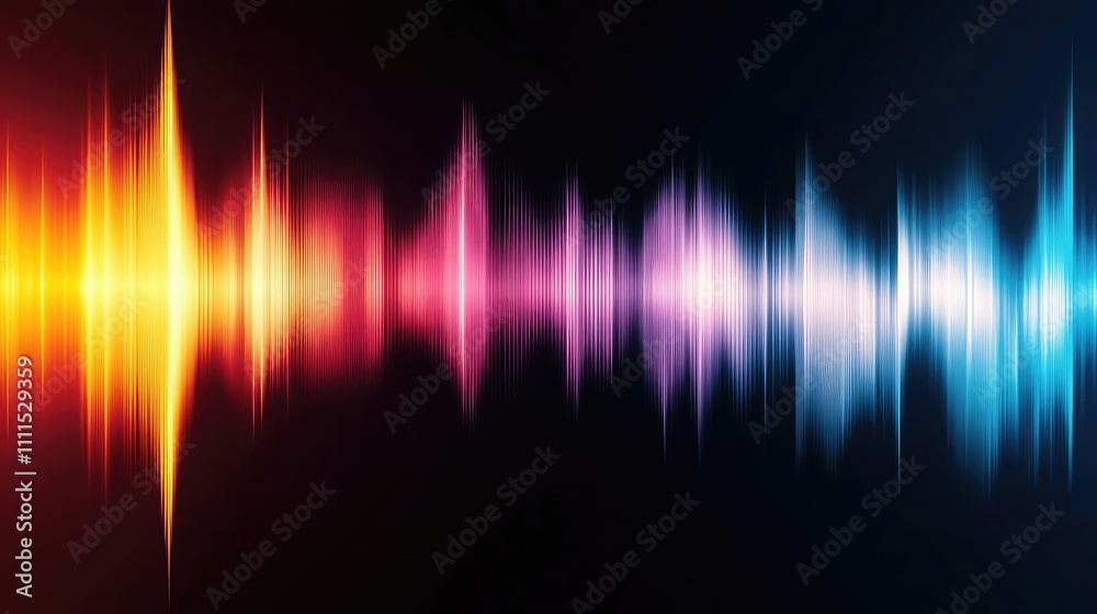 Colorful sound wave illustration on a dark background. Colorful sound wave illustration on a dark background.
