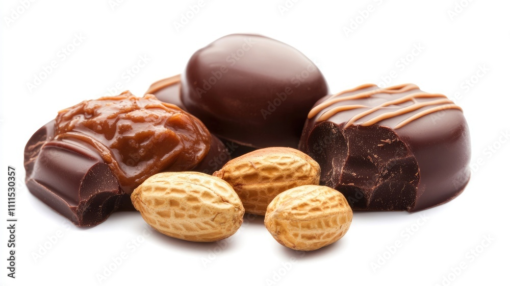 A collection of assorted chocolates and peanuts, showcasing a variety of textures and flavors. A collection of assorted chocolates and peanuts, showcasing a variety of textures and flavors.