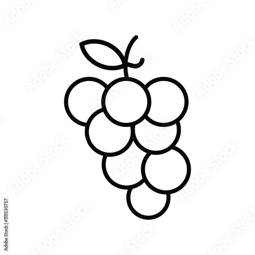 grape icon. Thin line grape icon from vegetables and fruits collection. Outline vector isolated on white background. Editable grape symbol can be used web and mobile